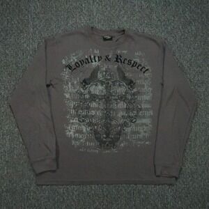 MMA Elite Pullover Men Extra Large Gray Crew Thermal Long Sleeve Loyalty Respect